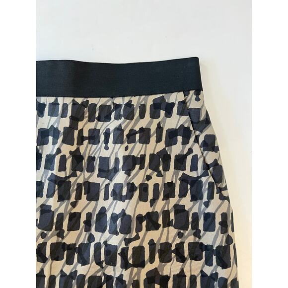 Classiques Entier Patterned Silk Wool Blend Straight Cut Skirt Career Women's 6 - Picture 10 of 16